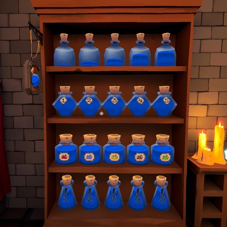 Blue Potion Shelves Solution