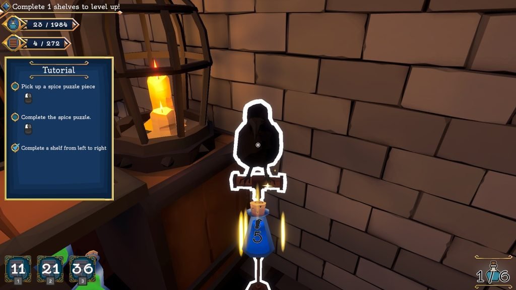 Blue Potion Shelves Solution