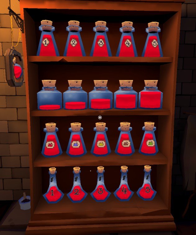 Red Potion Shelves Solution