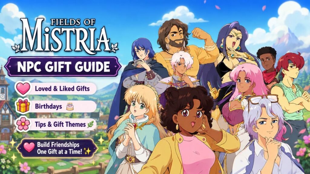 Fields of Mistria NPC Gift Guide
