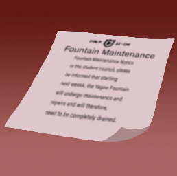 Fountain maintenance note