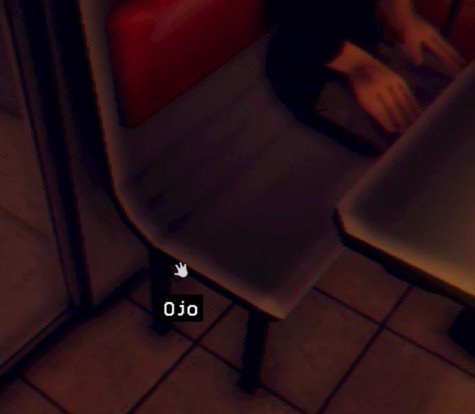 Under the man's seat