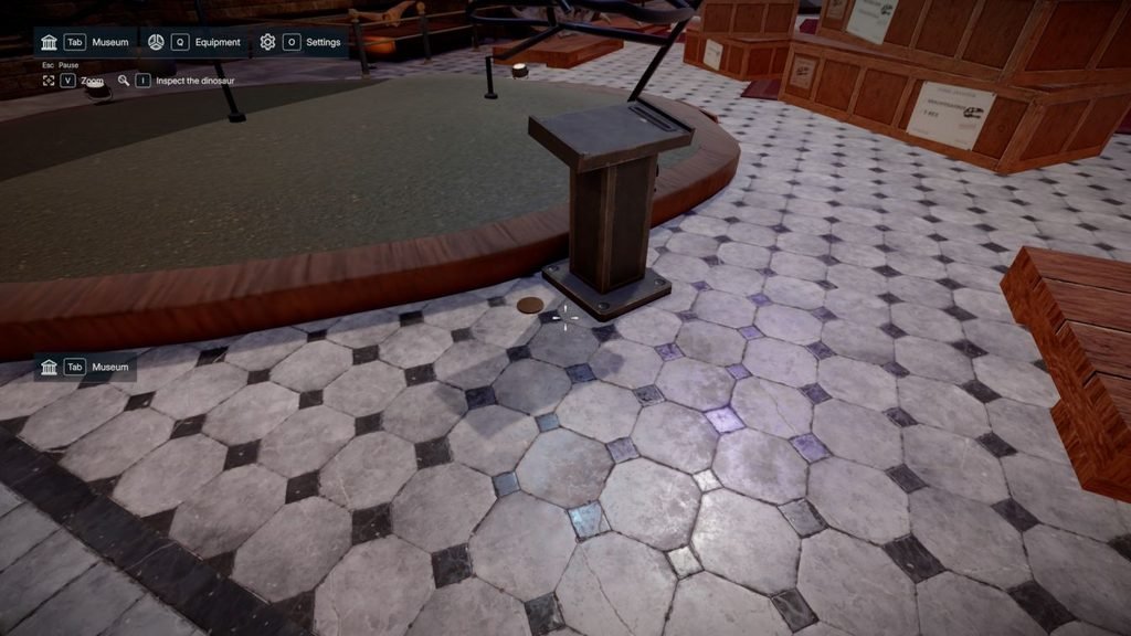 Coin by the Triceratops Podium