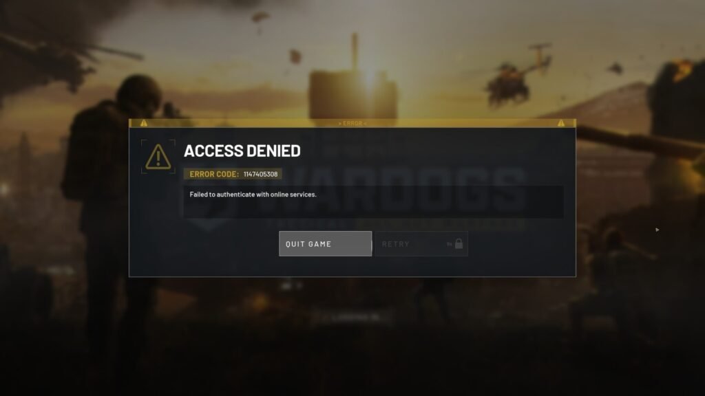 How to Fix WARDOGS Error 1147405308