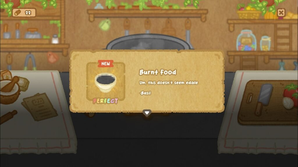 Burn food