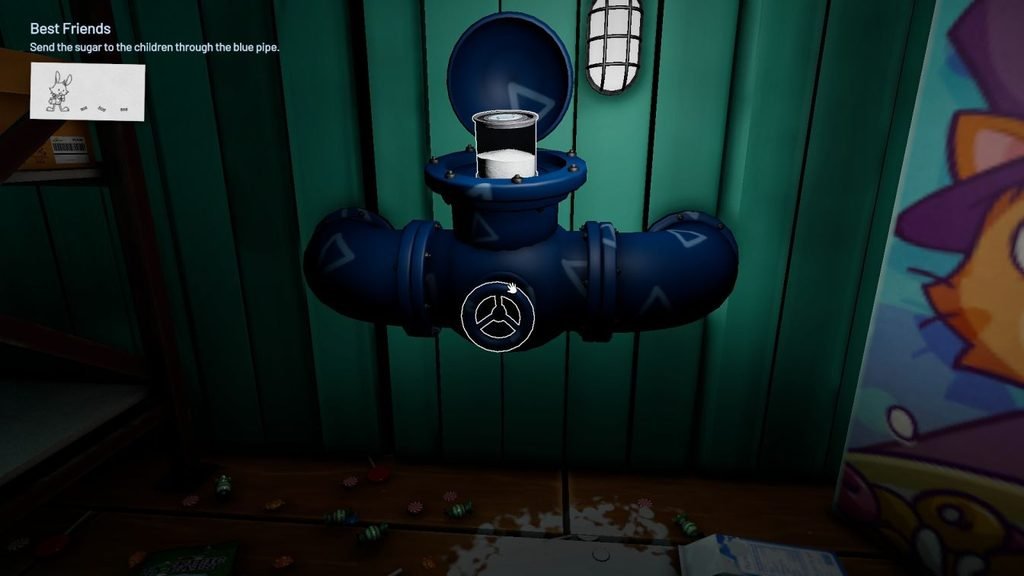 find the blue pipe