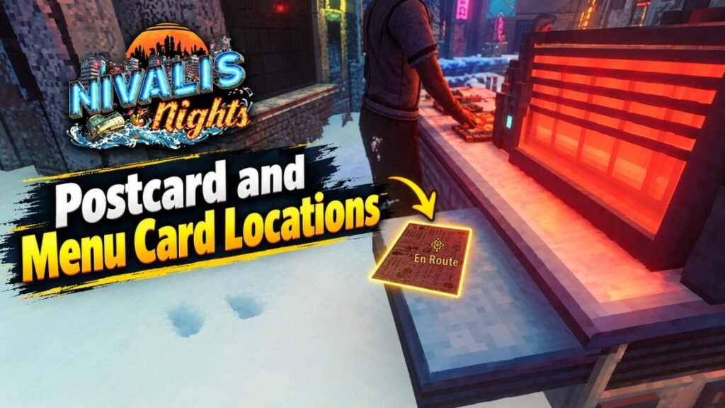 Nivalis Nights Postcard and Menu Card Locations