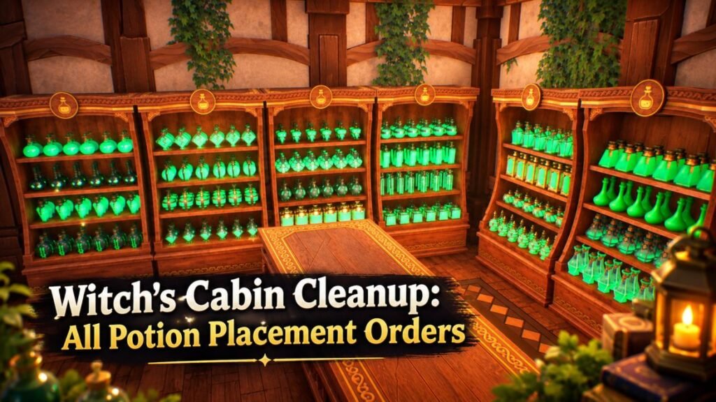 Witch's Cabin Cleanup: All Potion Placement Orders